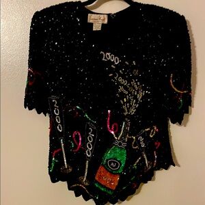 Vintage New Years sequin blouse